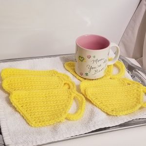 Yellow Tea Cup Coasters